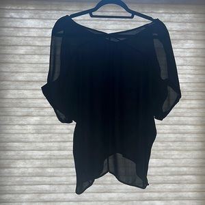 Black cold shoulder top